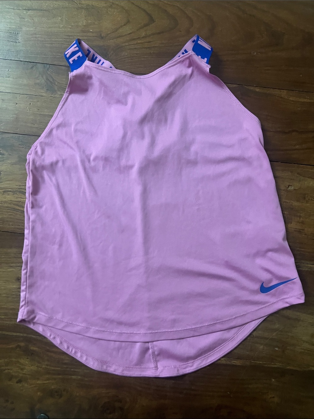 Nike Pink Tank Top with Blue Logo Straps